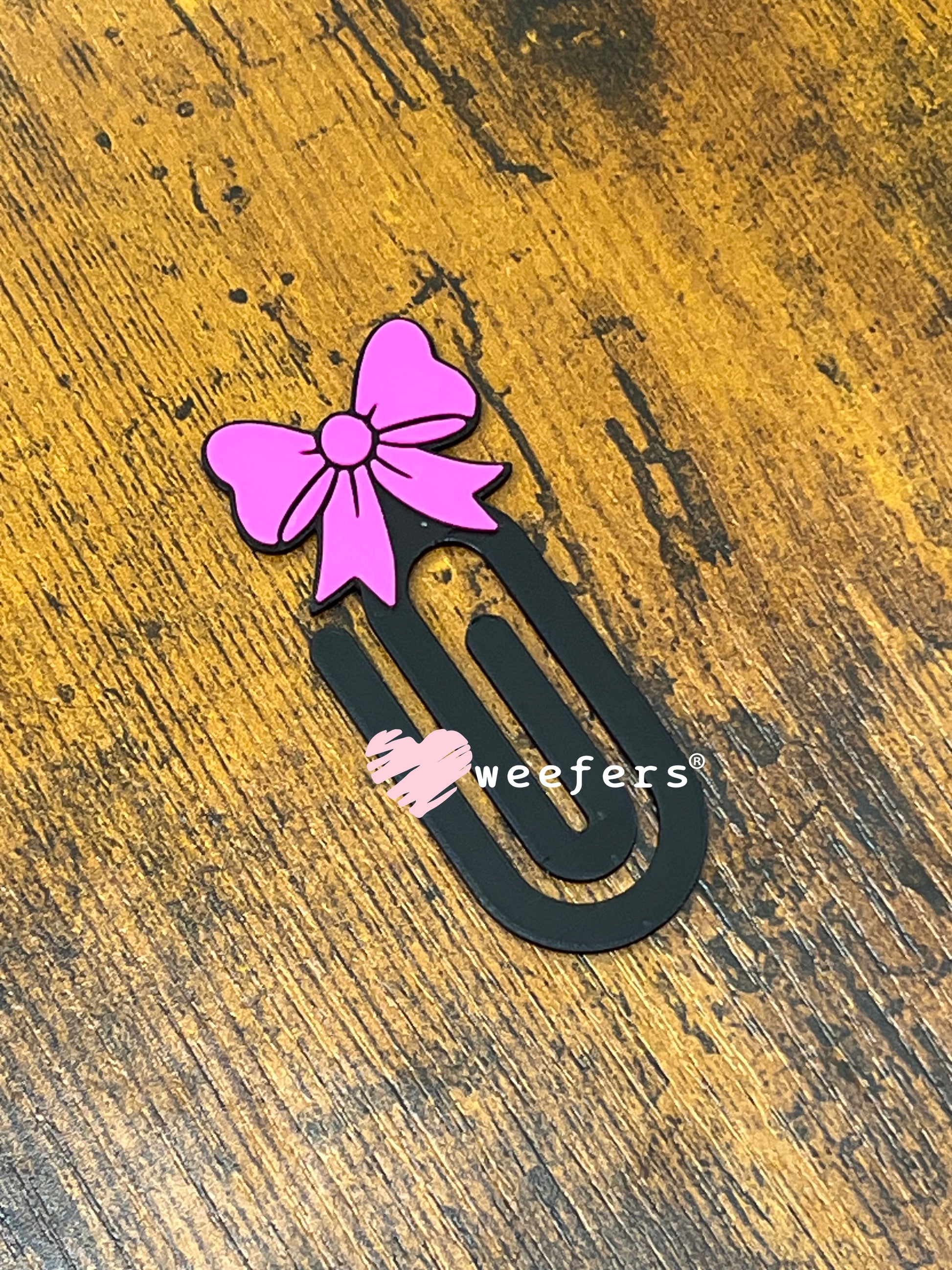 Bookmark - Magenta Bow Paperclip Weefers