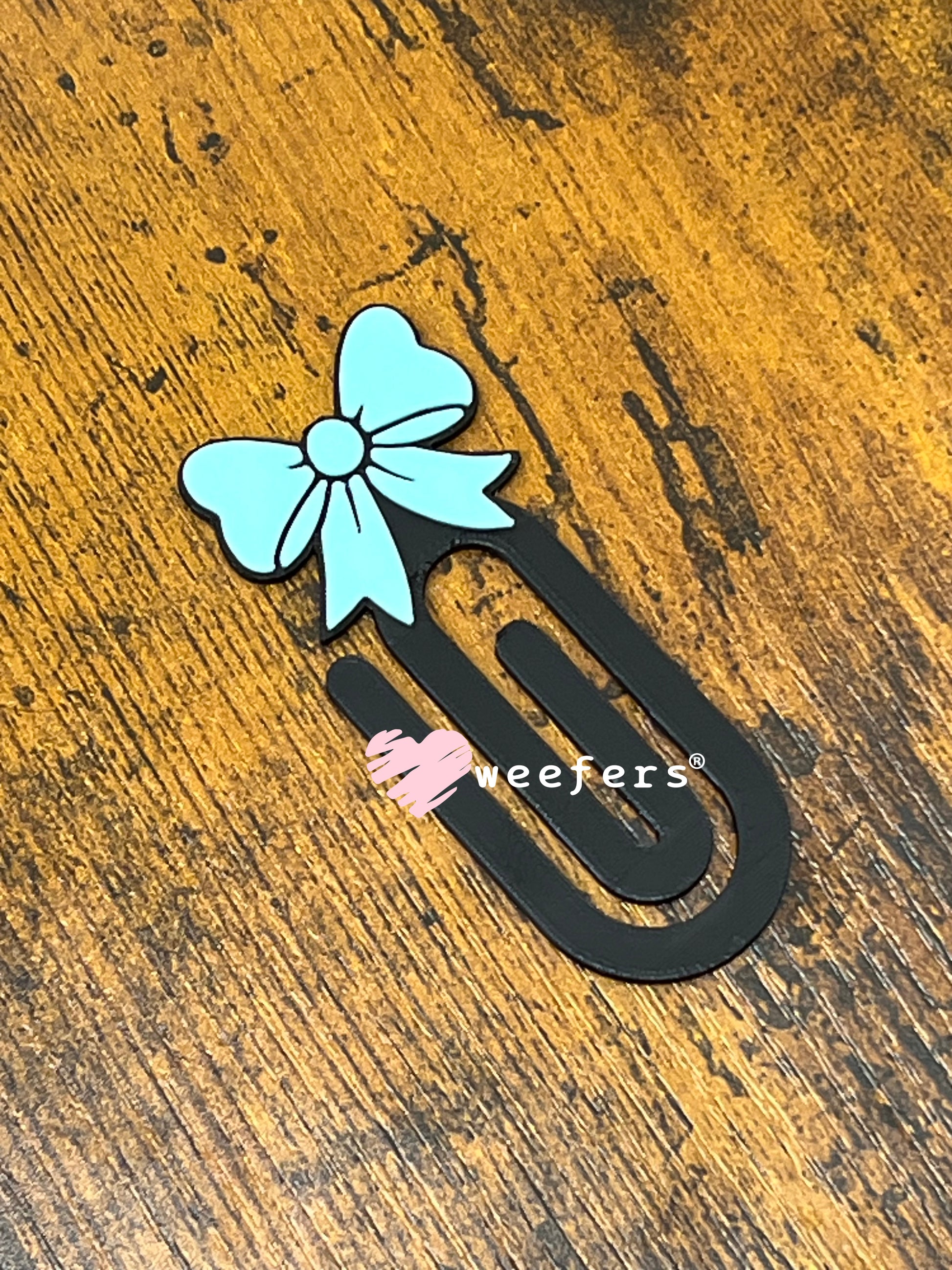 Bookmark - Mint Bow Paperclip Weefers