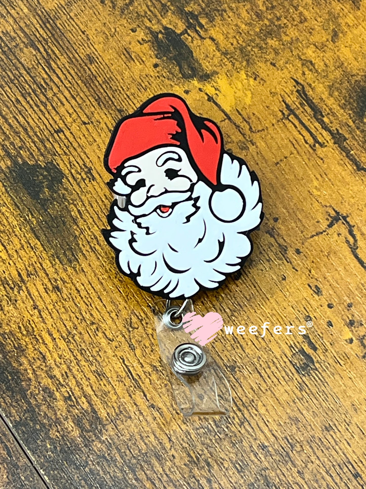 Red Vintage Santa Claus - Badge Reel Focal Weefers