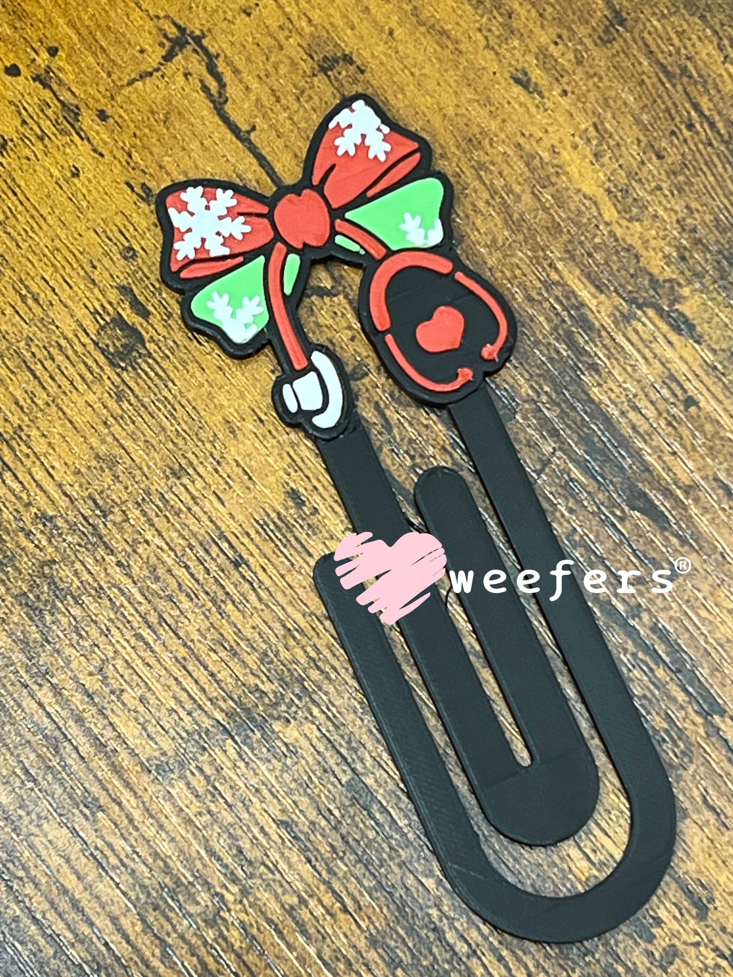 Bookmark - Red Green Christmas Nurse Paperclip Weefers