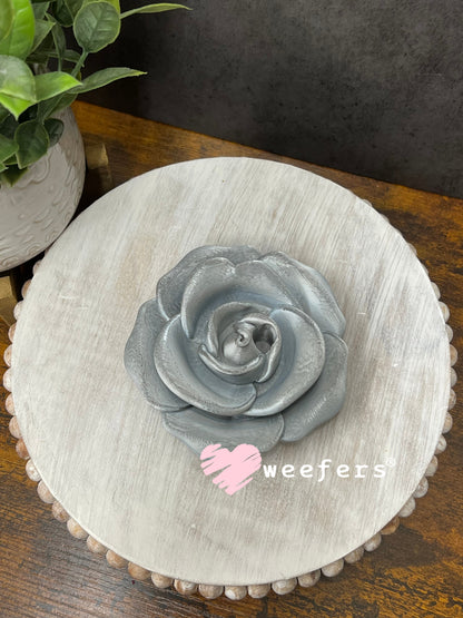 16oz Rose Lid Toppers for Tumblers | Bridesmaid & Event Drinkware Accessory Metal Silver Weefers