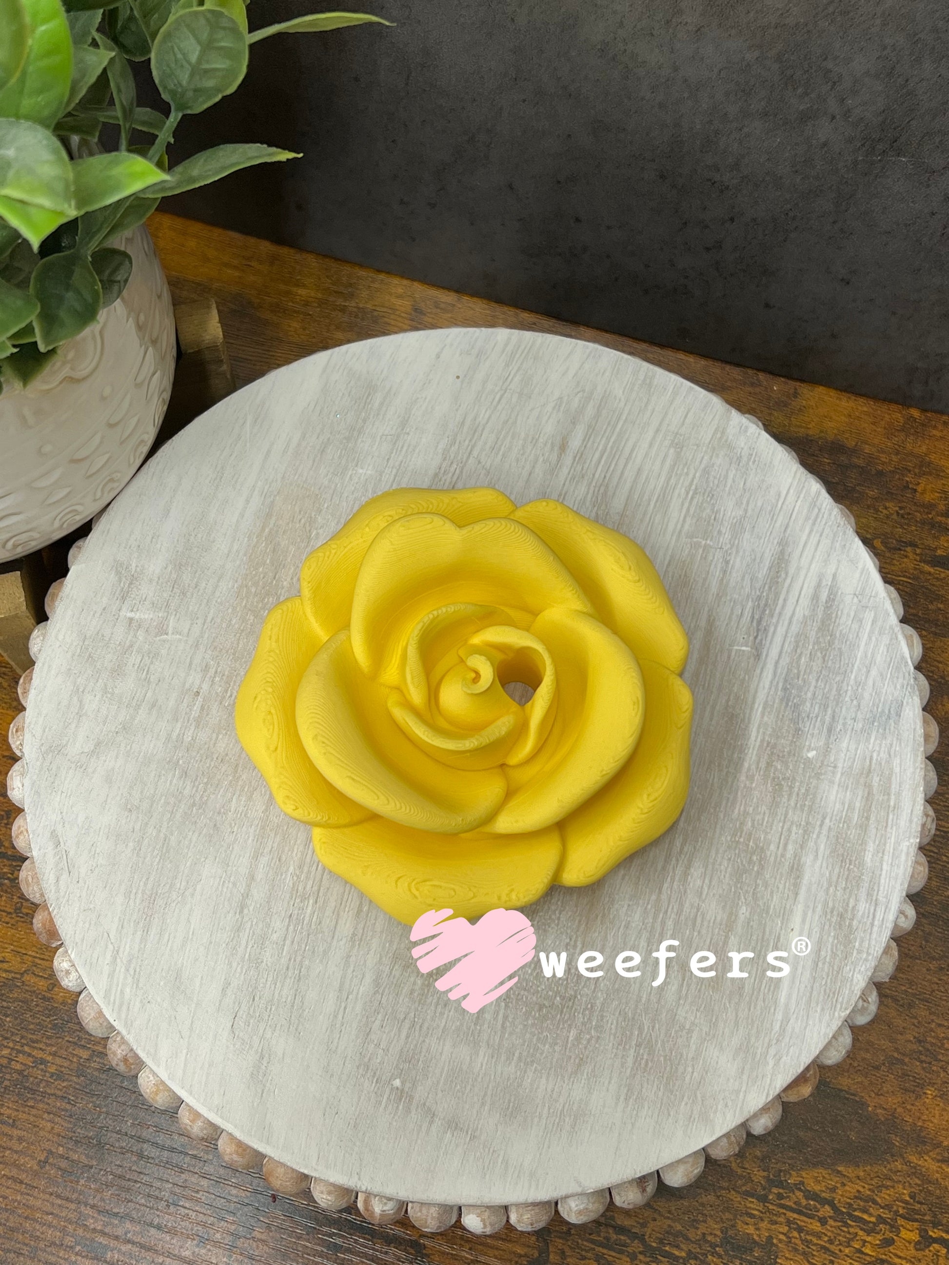 16oz Rose Lid Toppers for Tumblers | Bridesmaid & Event Drinkware Accessory Lemon Yellow Weefers