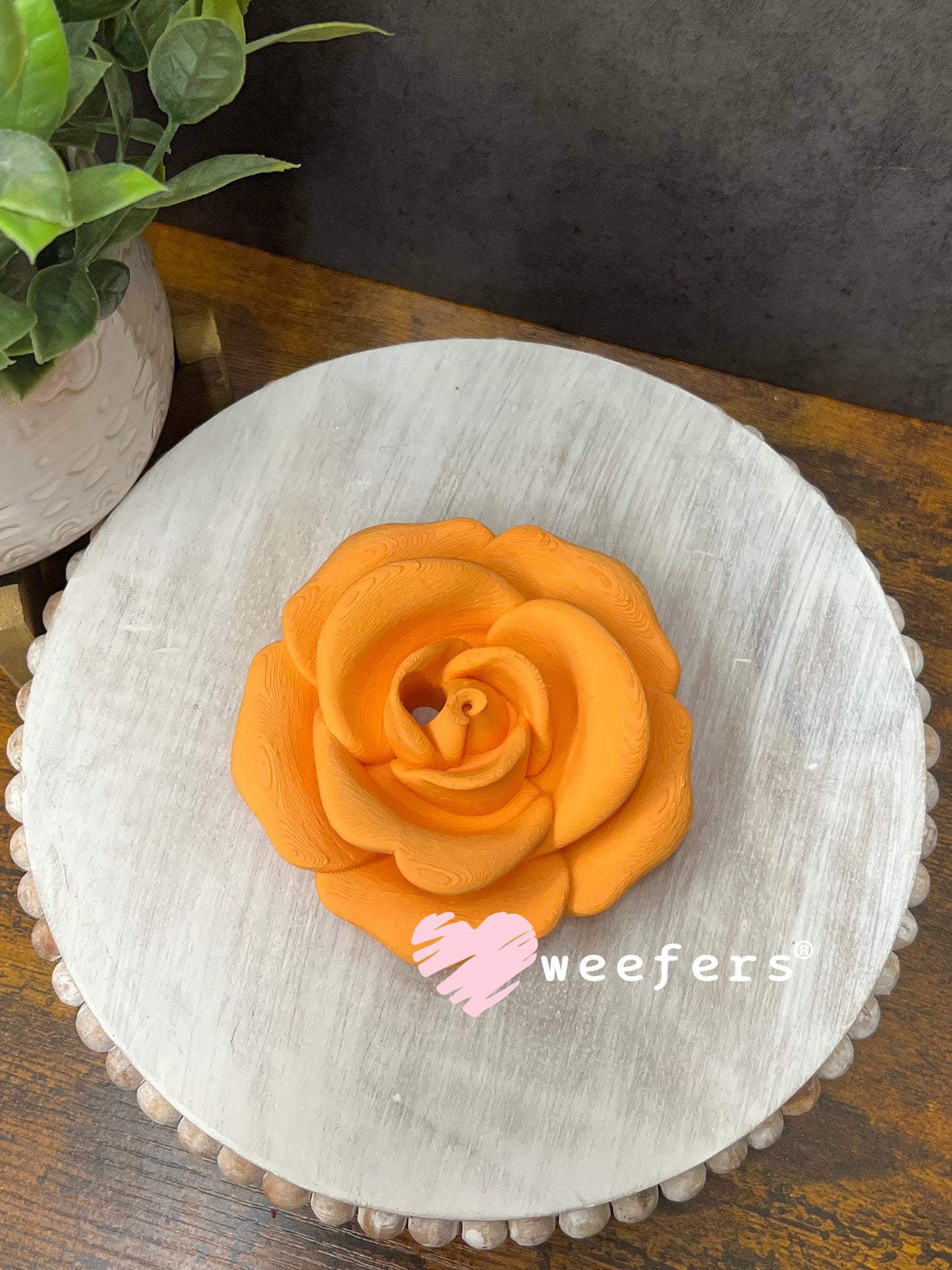 16oz Rose Lid Toppers for Tumblers | Bridesmaid & Event Drinkware Accessory Orange Burst Weefers