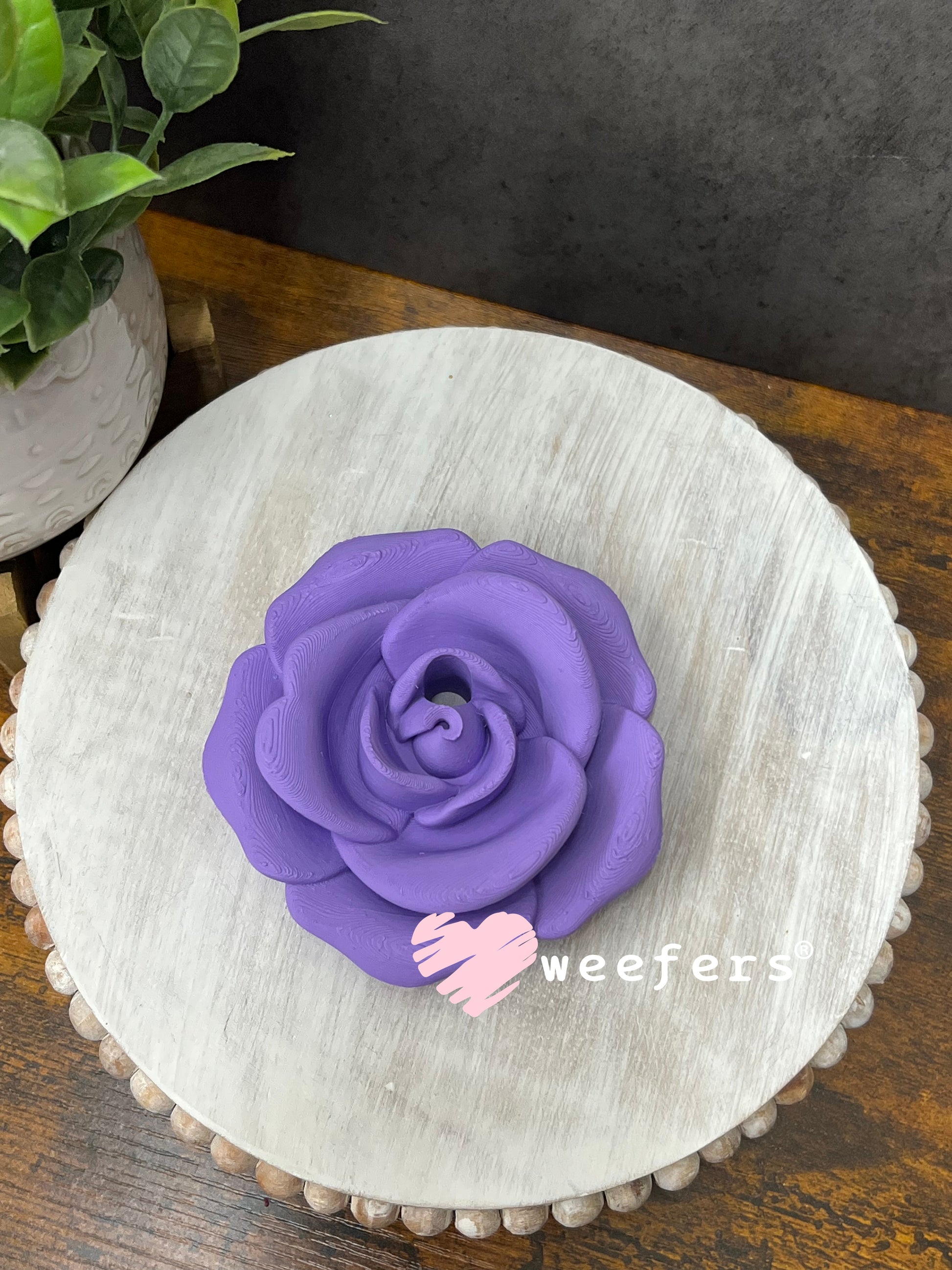 16oz Rose Lid Toppers for Tumblers | Bridesmaid & Event Drinkware Accessory Purple Weefers