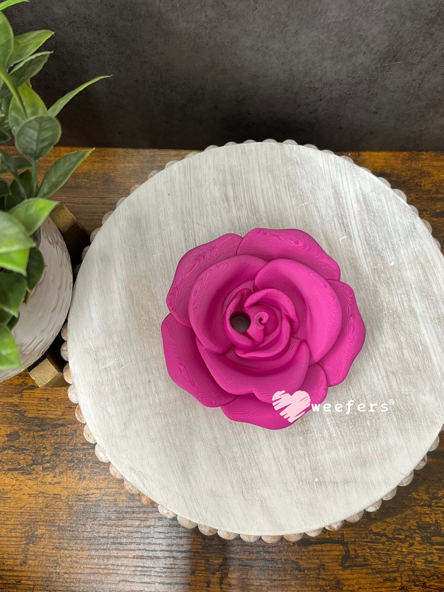 16oz Rose Lid Toppers for Tumblers | Bridesmaid & Event Drinkware Accessory Magenta Weefers