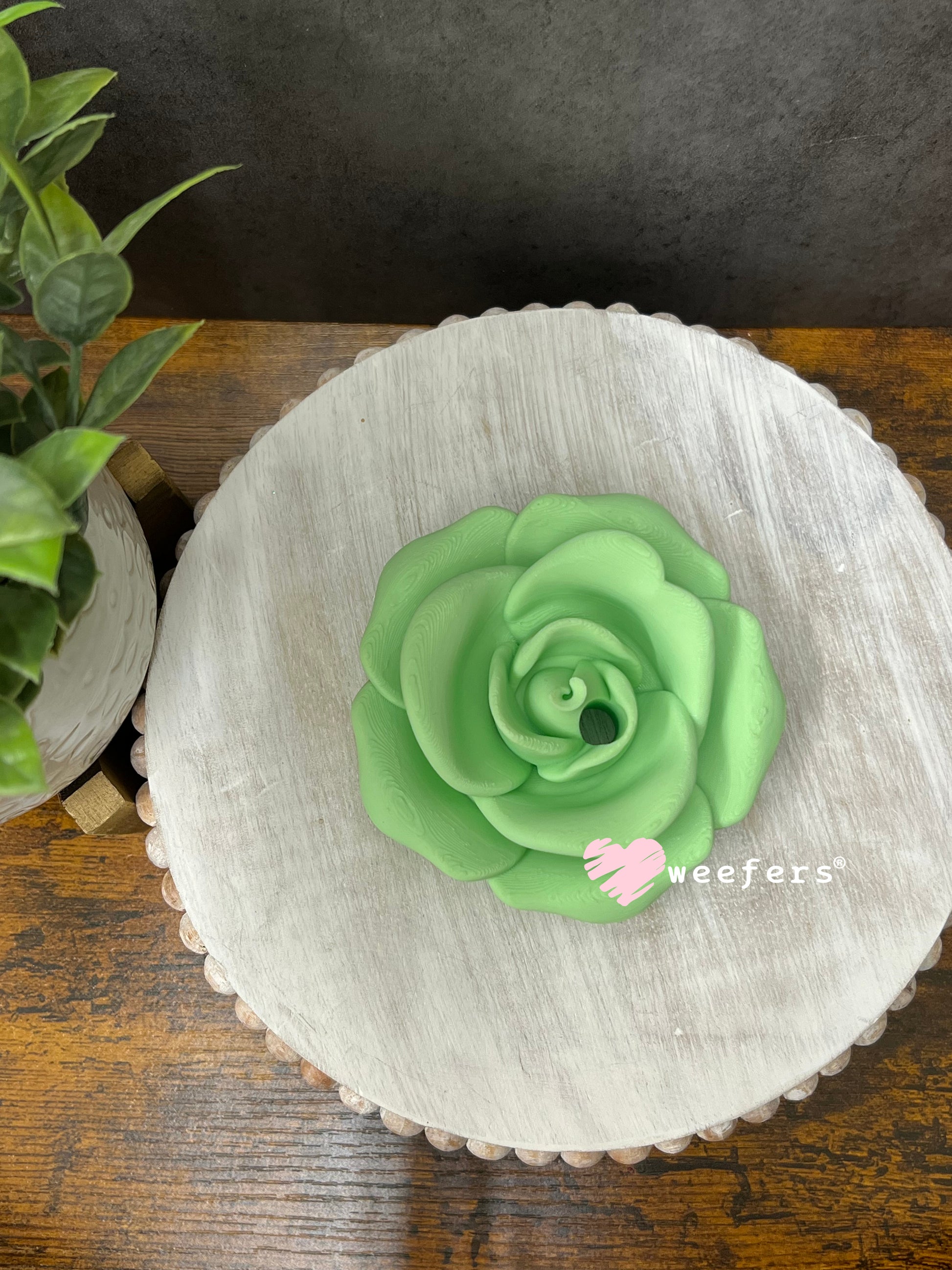 16oz Rose Lid Toppers for Tumblers | Bridesmaid & Event Drinkware Accessory Mint Weefers