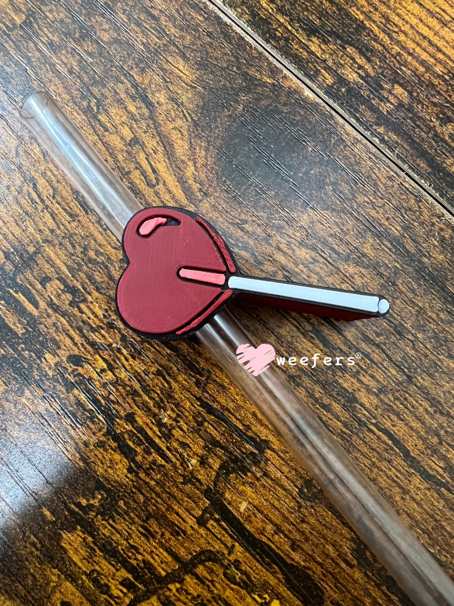 Straw Topper Buddy - Dark Red Lollipop Weefers