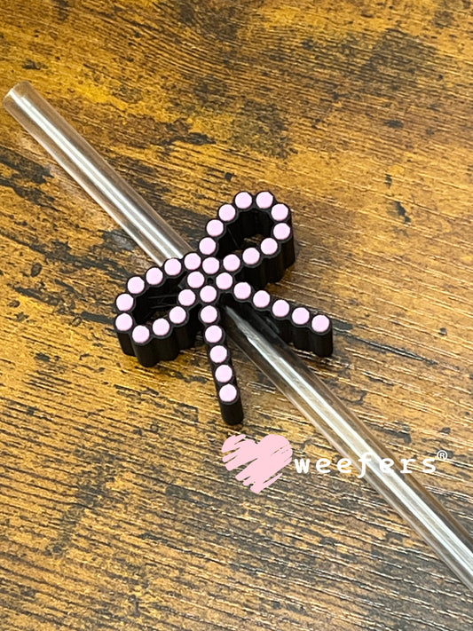 Straw Topper Buddy - Pink Bead Bow Weefers