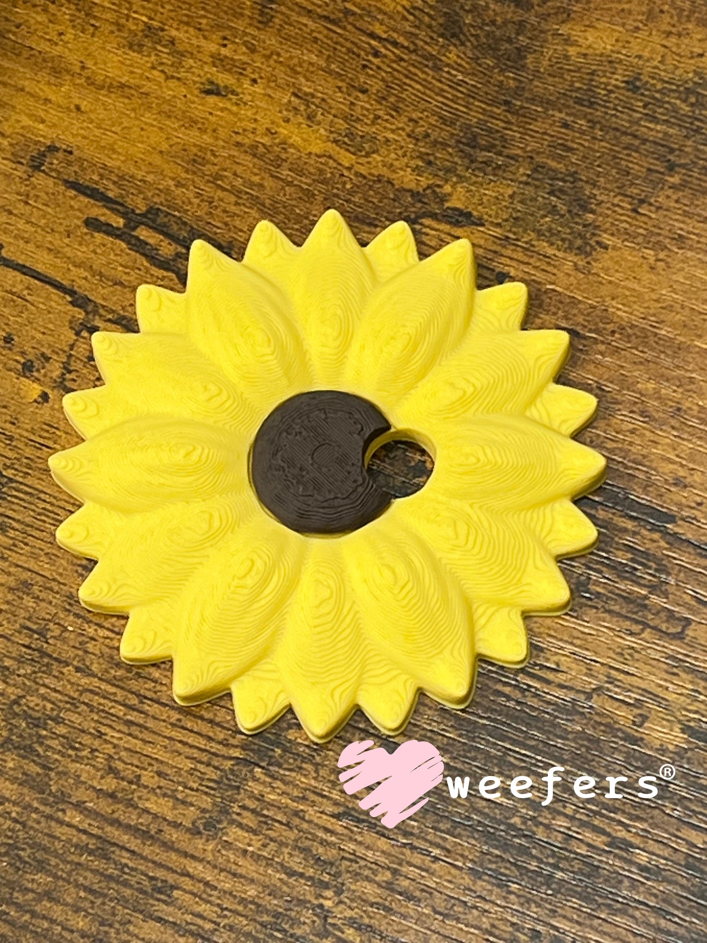 Lid Topper - Sunflower - Yellow (Fits 16oz Can Shaped Cups) Weefers