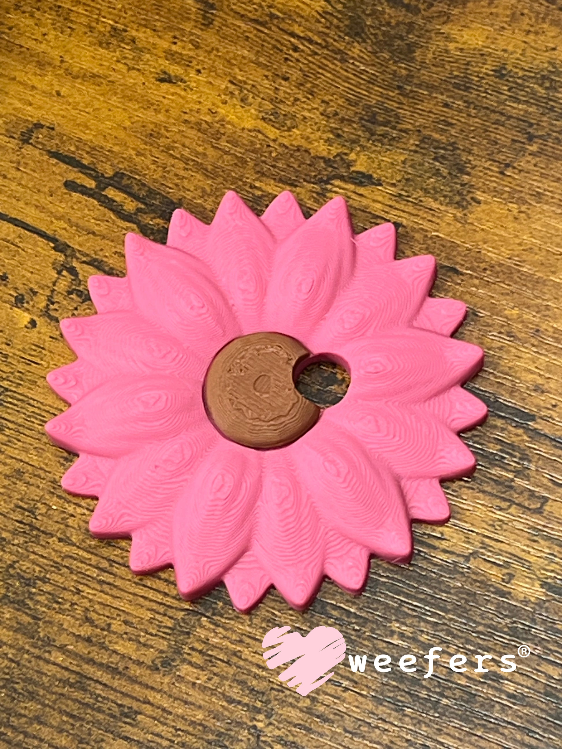 Lid Topper - Sunflower - Pink (Fits 16oz Can Shaped Cups) Weefers