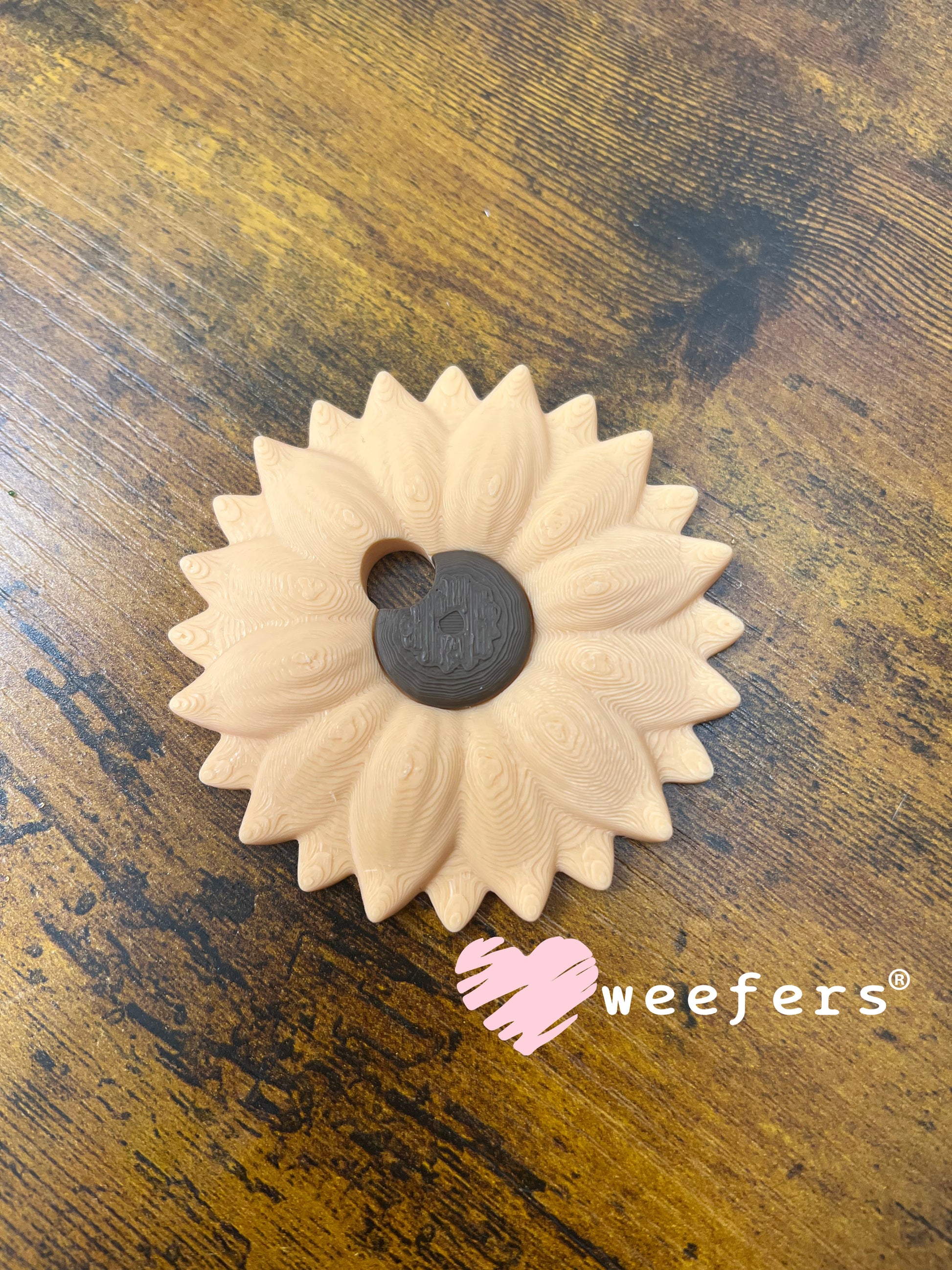 Lid Topper - Sunflower - Peach (Fits 16oz Can Shaped Cups) Weefers