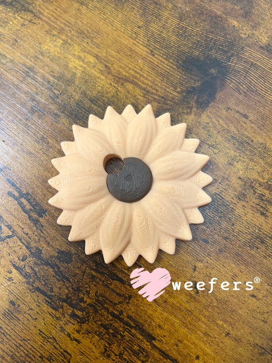 Lid Topper - Sunflower - Peach (Fits 16oz Can Shaped Cups) Weefers