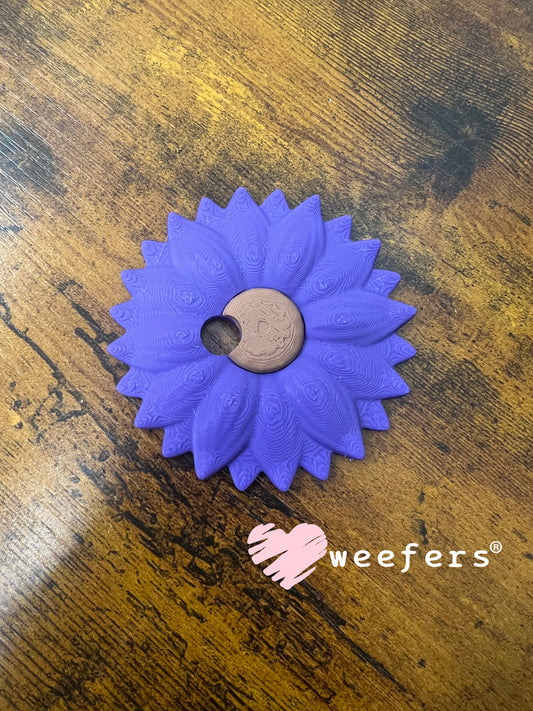 Lid Topper - Sunflower - Purple (Fits 16oz Can Shaped Cups) Weefers