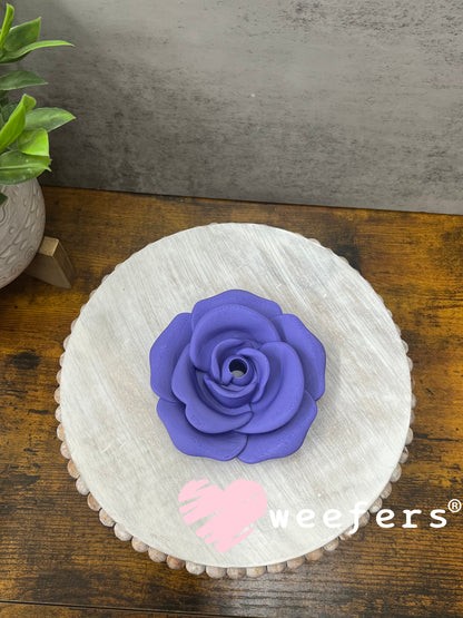 24oz Rose Lid Toppers for Tumblers | Bridesmaid & Event Drinkware Accessory (Center HOLE) 8mm Purple Weefers
