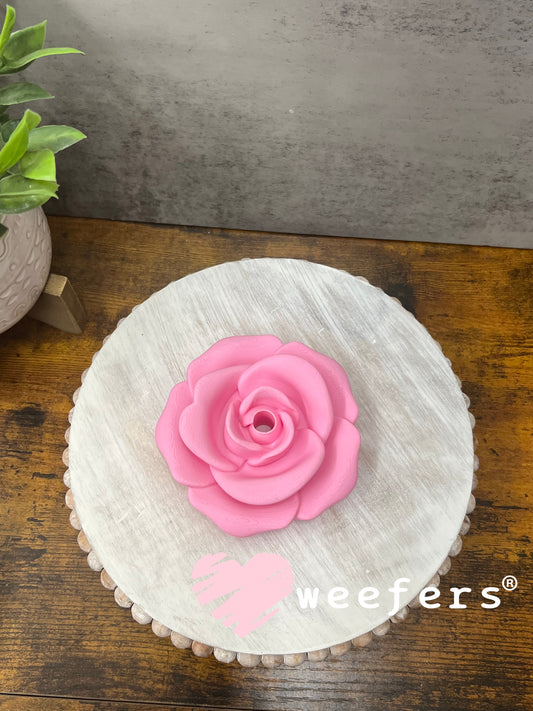 24oz Rose Lid Toppers for Tumblers | Bridesmaid & Event Drinkware Accessory (Center HOLE) 8mm Pink Weefers