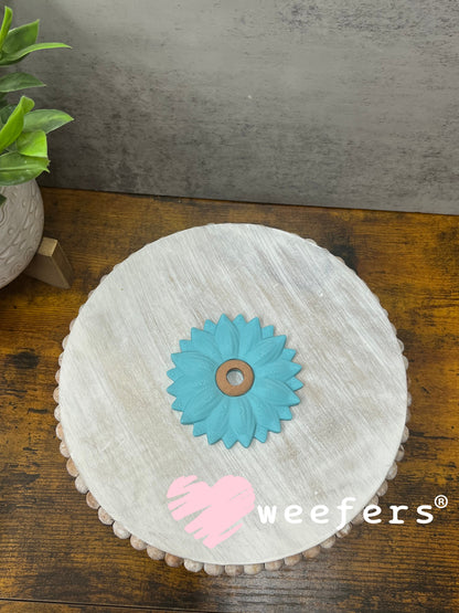 Lid Topper - Sunflower (Fits cups with a center hole) 8mm Muted Blue Weefers