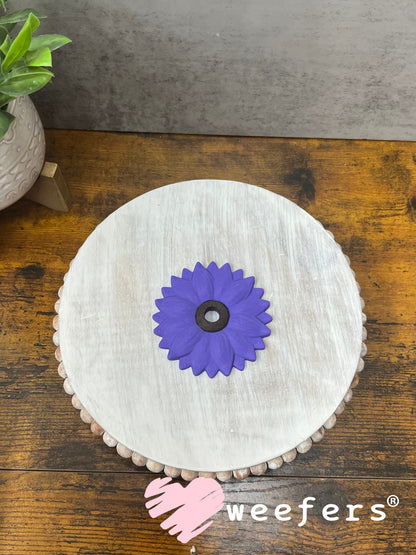 Lid Topper - Sunflower (Fits cups with a center hole) 8mm Purple Weefers