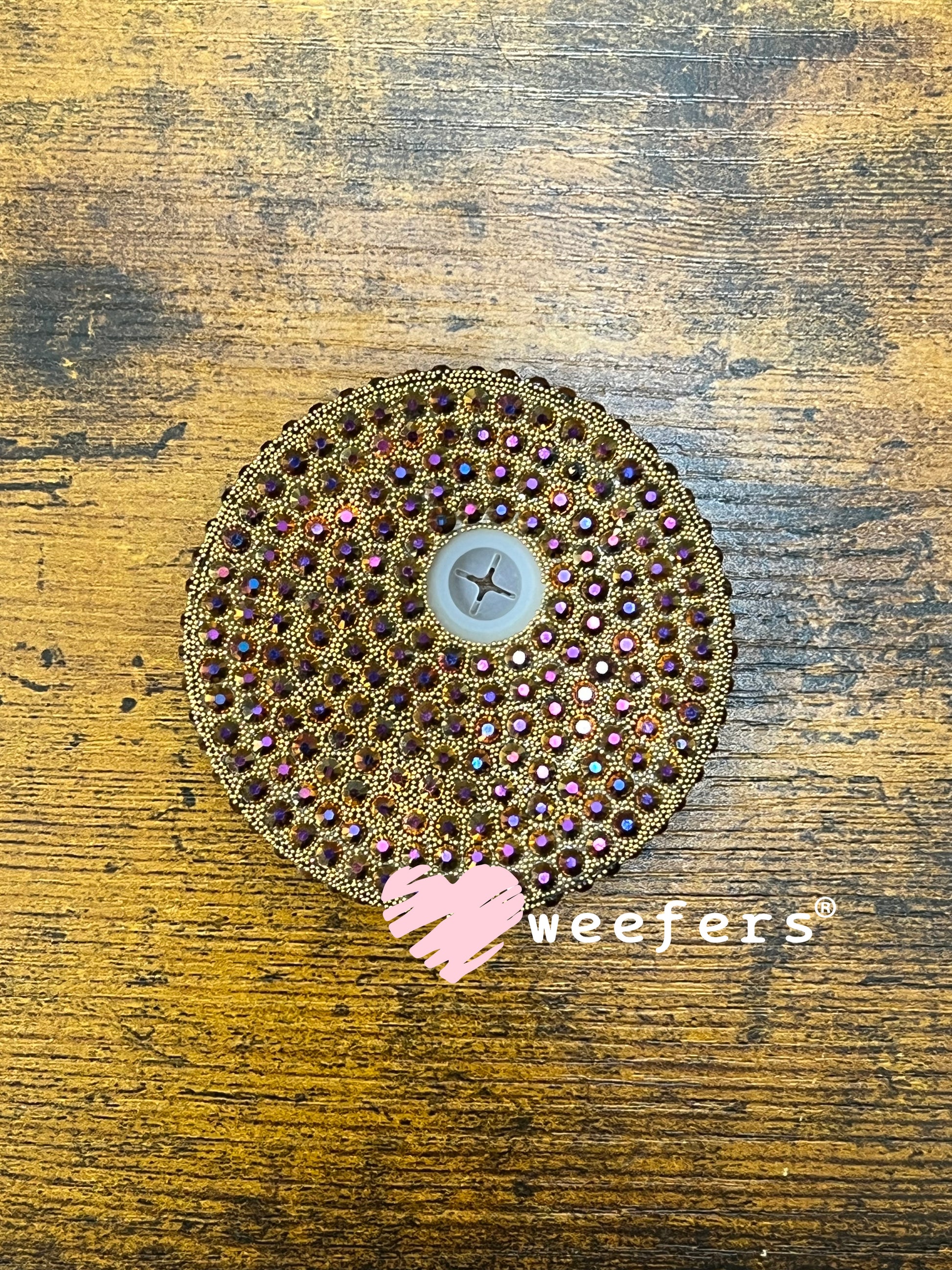 Replacement 16oz Blinged Colored Lids (Fits 16oz Can Shaped Cups) 3 - Antique Gold Weefers