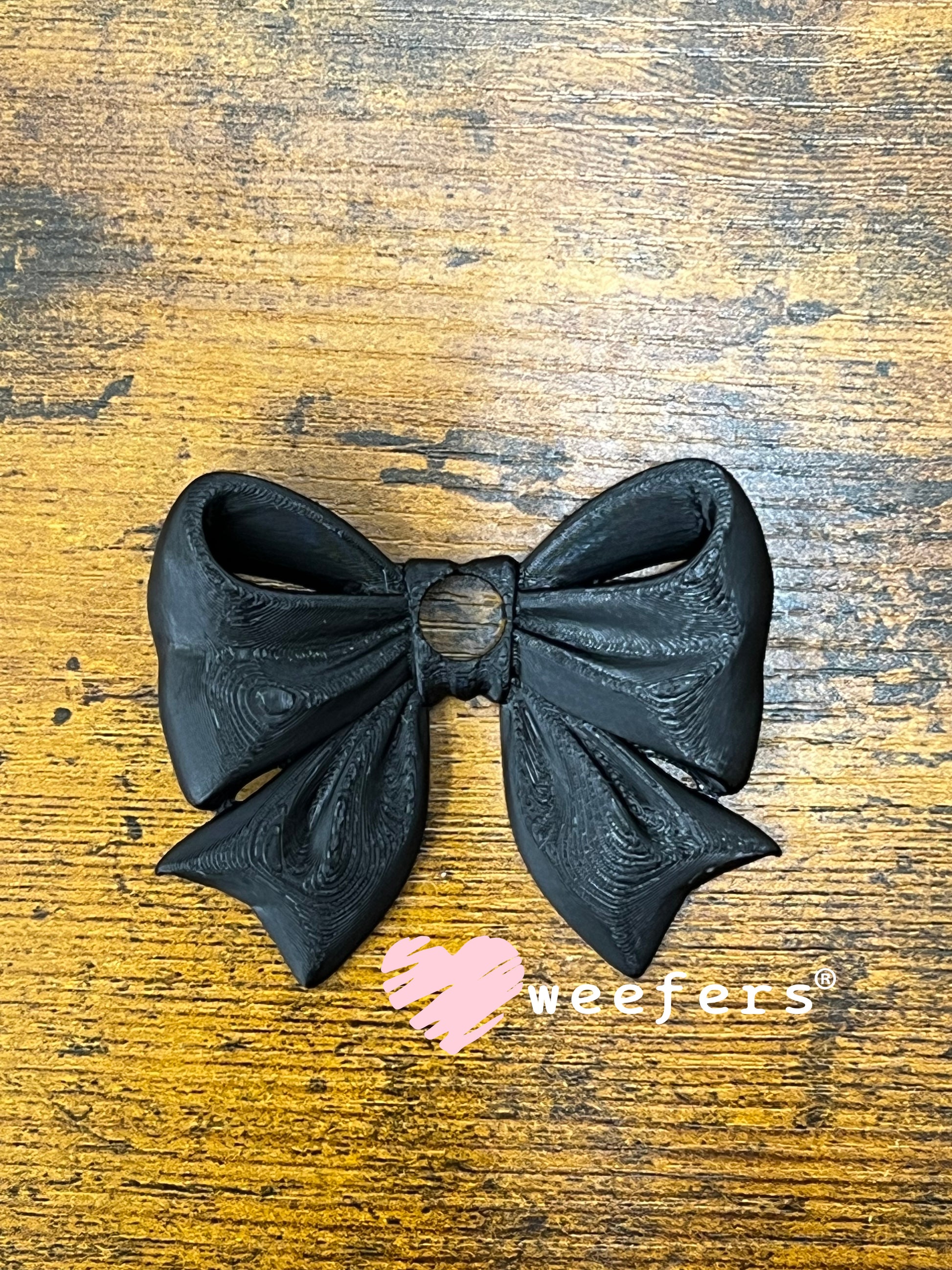 16oz and 24oz Bow Lid Toppers for Tumblers | Bridesmaid & Event Drinkware Accessory (Center HOLE) 8mm Black Weefers