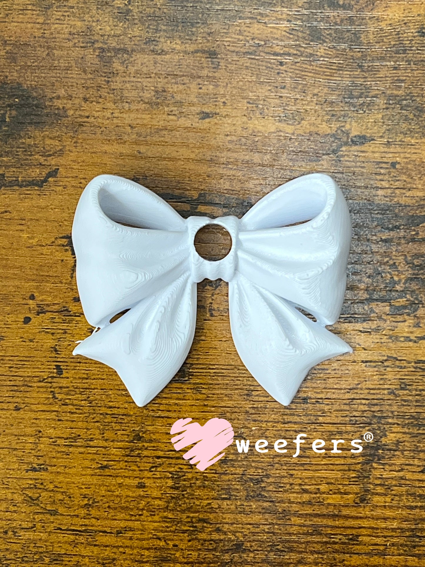 16oz and 24oz Bow Lid Toppers for Tumblers | Bridesmaid & Event Drinkware Accessory (Center HOLE) 8mm White Weefers
