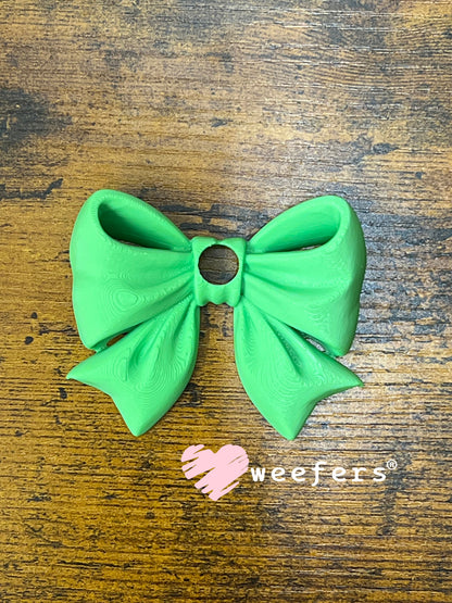 16oz and 24oz Bow Lid Toppers for Tumblers | Bridesmaid & Event Drinkware Accessory (Center HOLE) 8mm Lime Green Weefers