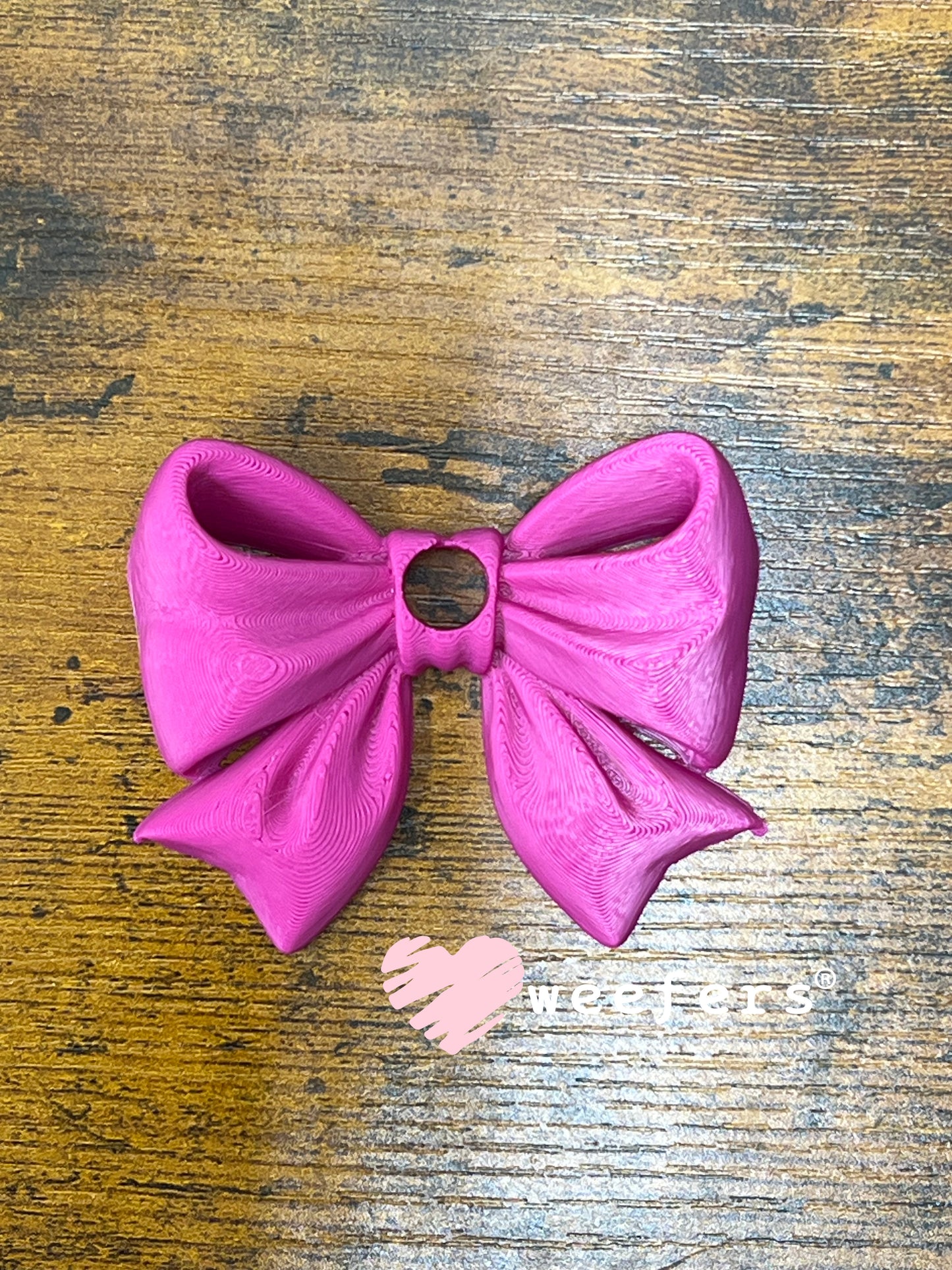 16oz and 24oz Bow Lid Toppers for Tumblers | Bridesmaid & Event Drinkware Accessory (Center HOLE) 8mm Magenta Weefers