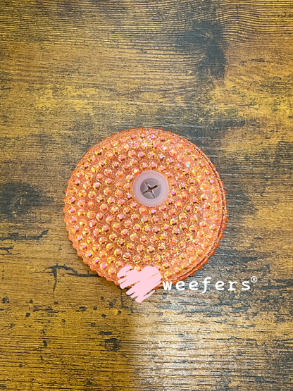 Replacement 16oz Blinged Colored Lids (Fits 16oz Can Shaped Cups) 5 - Orange Gold Weefers