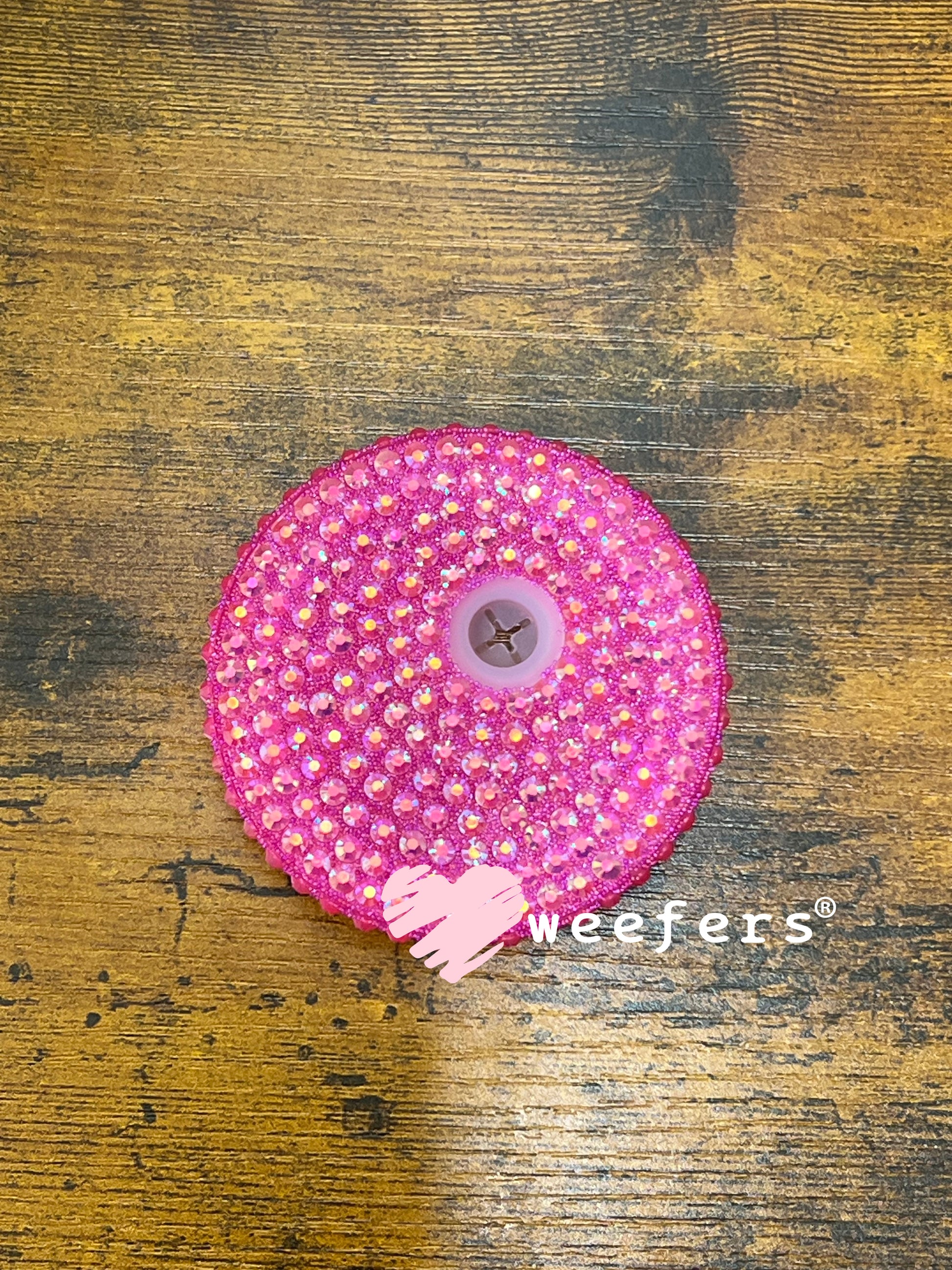 Replacement 16oz Blinged Colored Lids (Fits 16oz Can Shaped Cups) 8 - Hot Pink Weefers