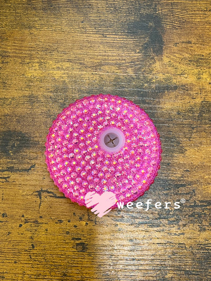 Replacement 16oz Blinged Colored Lids (Fits 16oz Can Shaped Cups) 8 - Hot Pink Weefers