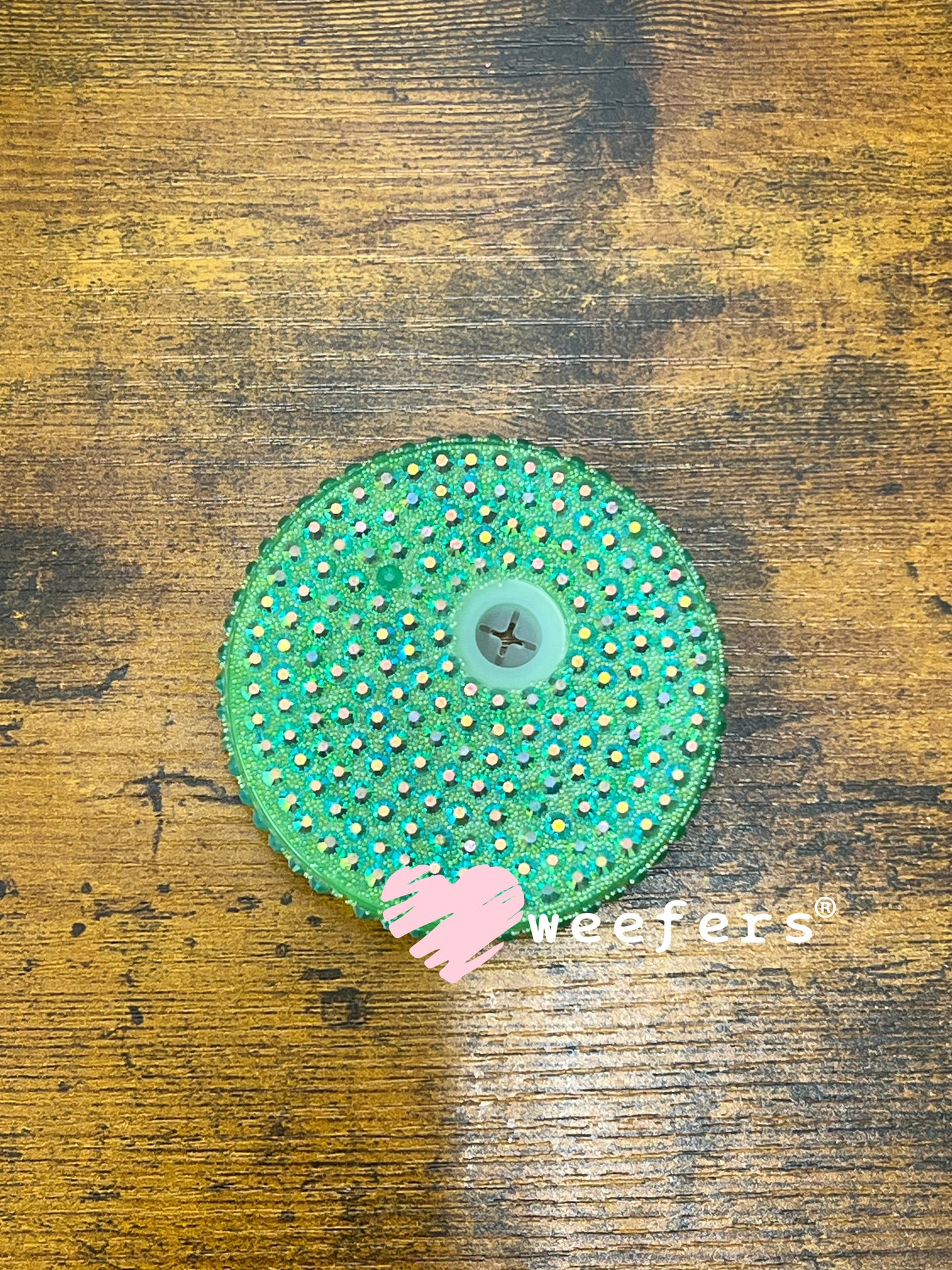 Replacement 16oz Blinged Colored Lids (Fits 16oz Can Shaped Cups) 13 - Green Weefers
