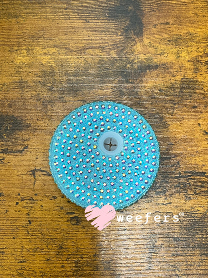 Replacement 16oz Blinged Colored Lids (Fits 16oz Can Shaped Cups) 14 - Light Blue Weefers