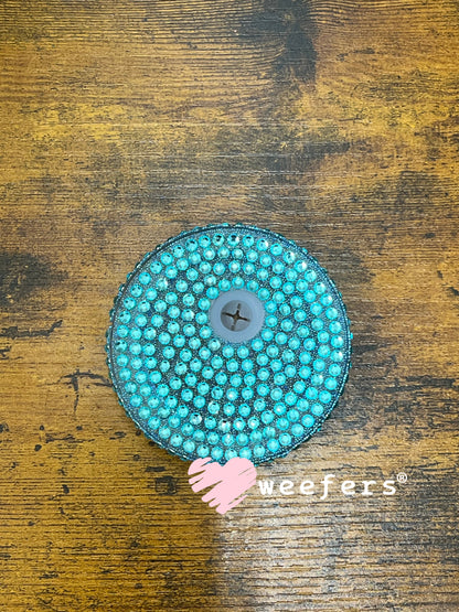 Replacement 16oz Blinged Colored Lids (Fits 16oz Can Shaped Cups) 15 - Blue Weefers