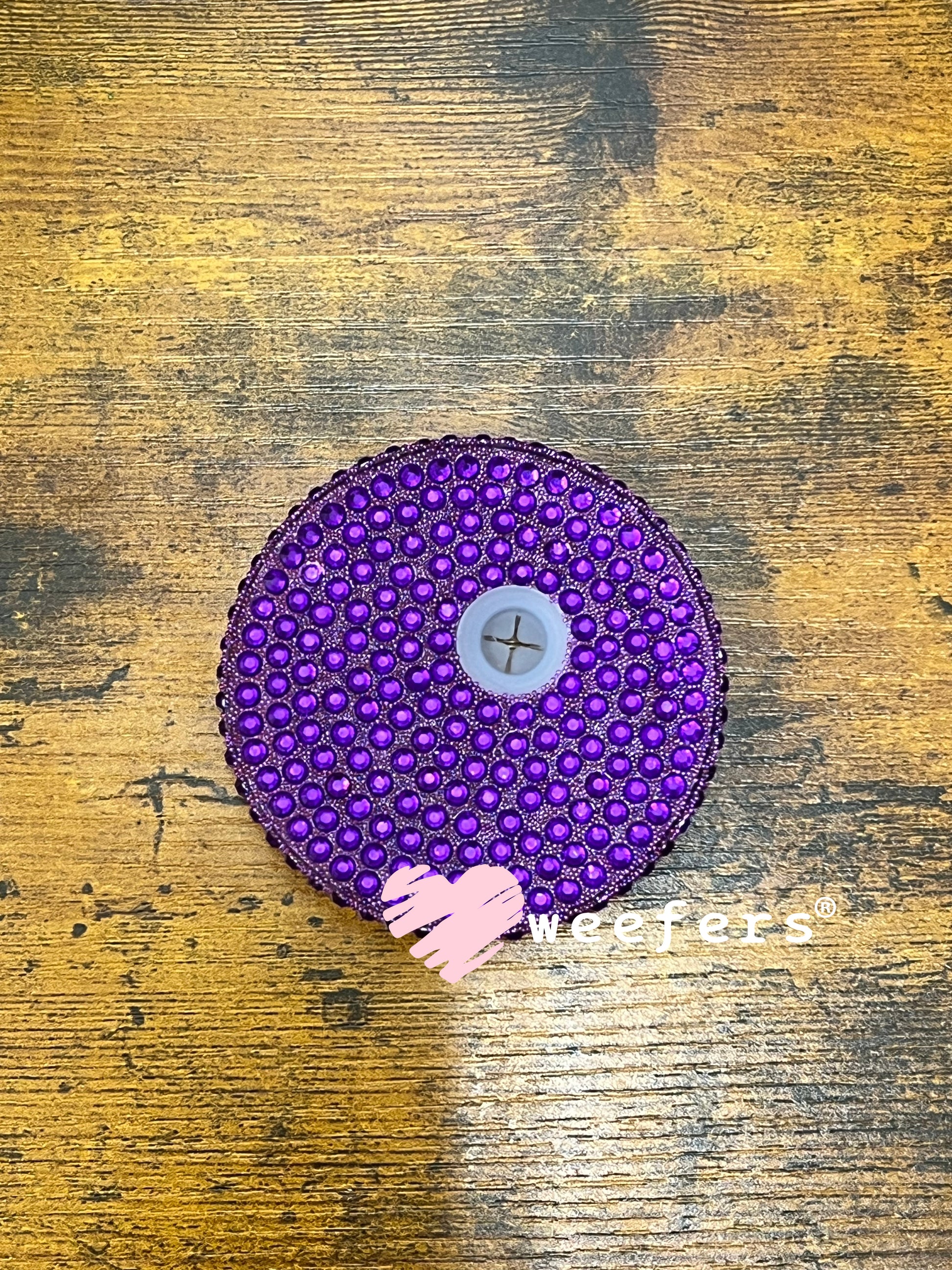 Replacement 16oz Blinged Colored Lids (Fits 16oz Can Shaped Cups) 18 - Purple Weefers