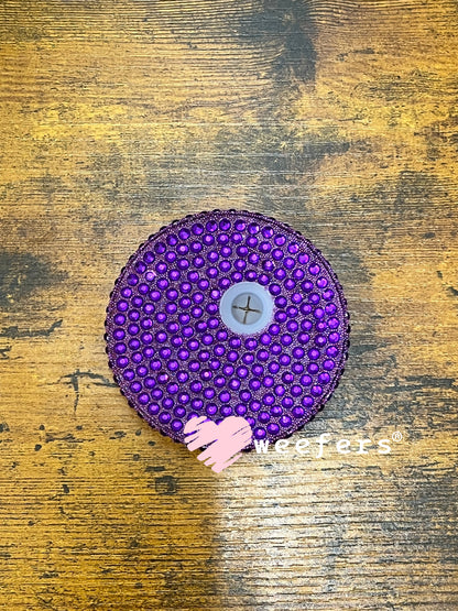 Replacement 16oz Blinged Colored Lids (Fits 16oz Can Shaped Cups) 18 - Purple Weefers