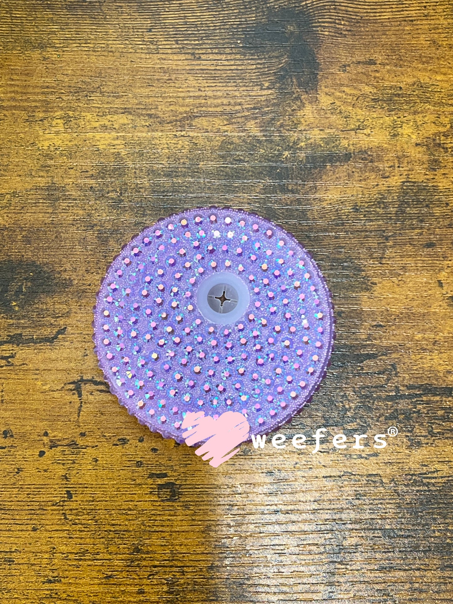 Replacement 16oz Blinged Colored Lids (Fits 16oz Can Shaped Cups) 19 - Lilac Weefers