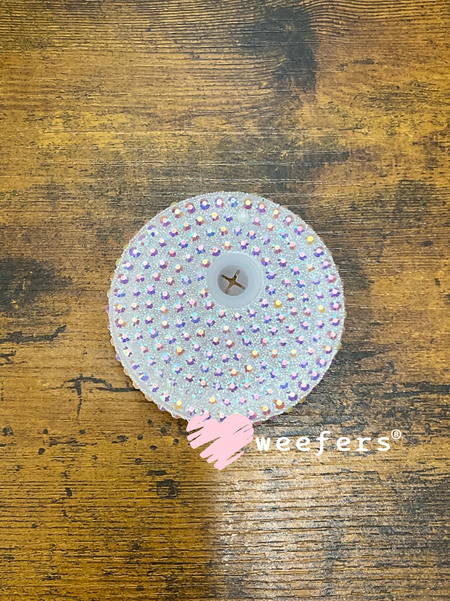 Replacement 16oz Blinged Colored Lids (Fits 16oz Can Shaped Cups) 20 - White Weefers