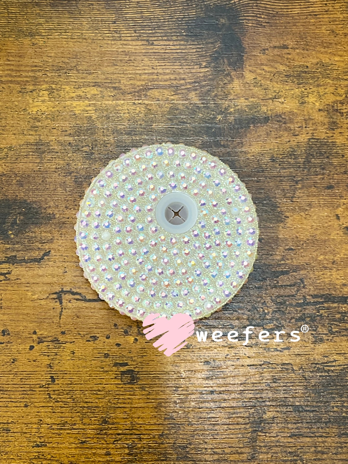 Replacement 16oz Blinged Colored Lids (Fits 16oz Can Shaped Cups) 21 - Light Cream Weefers