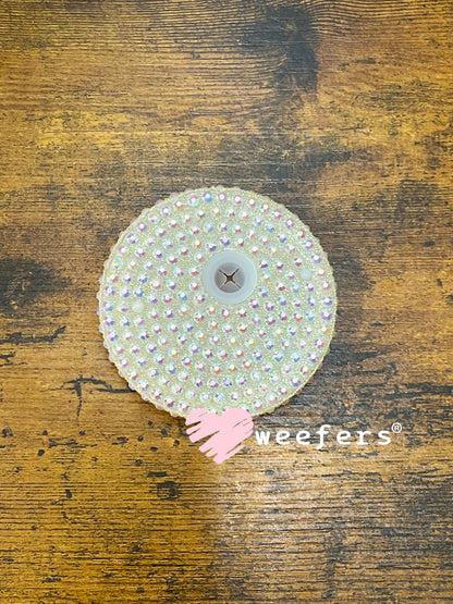 Replacement 16oz Blinged Colored Lids (Fits 16oz Can Shaped Cups) 21 - Light Cream Weefers