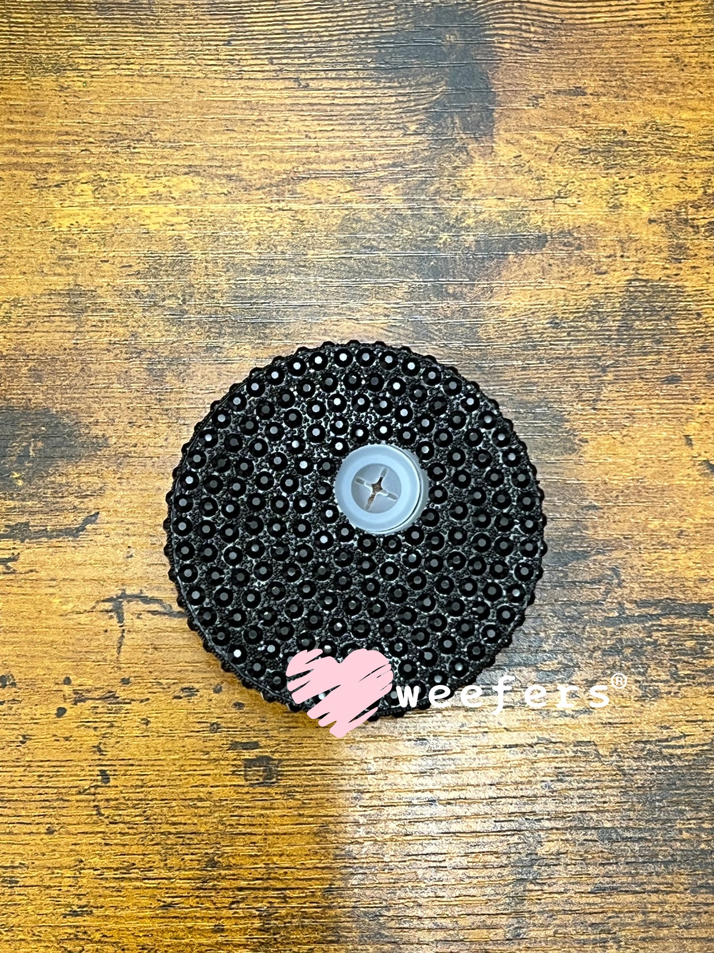 Replacement 16oz Blinged Colored Lids (Fits 16oz Can Shaped Cups) 25 - Black Weefers