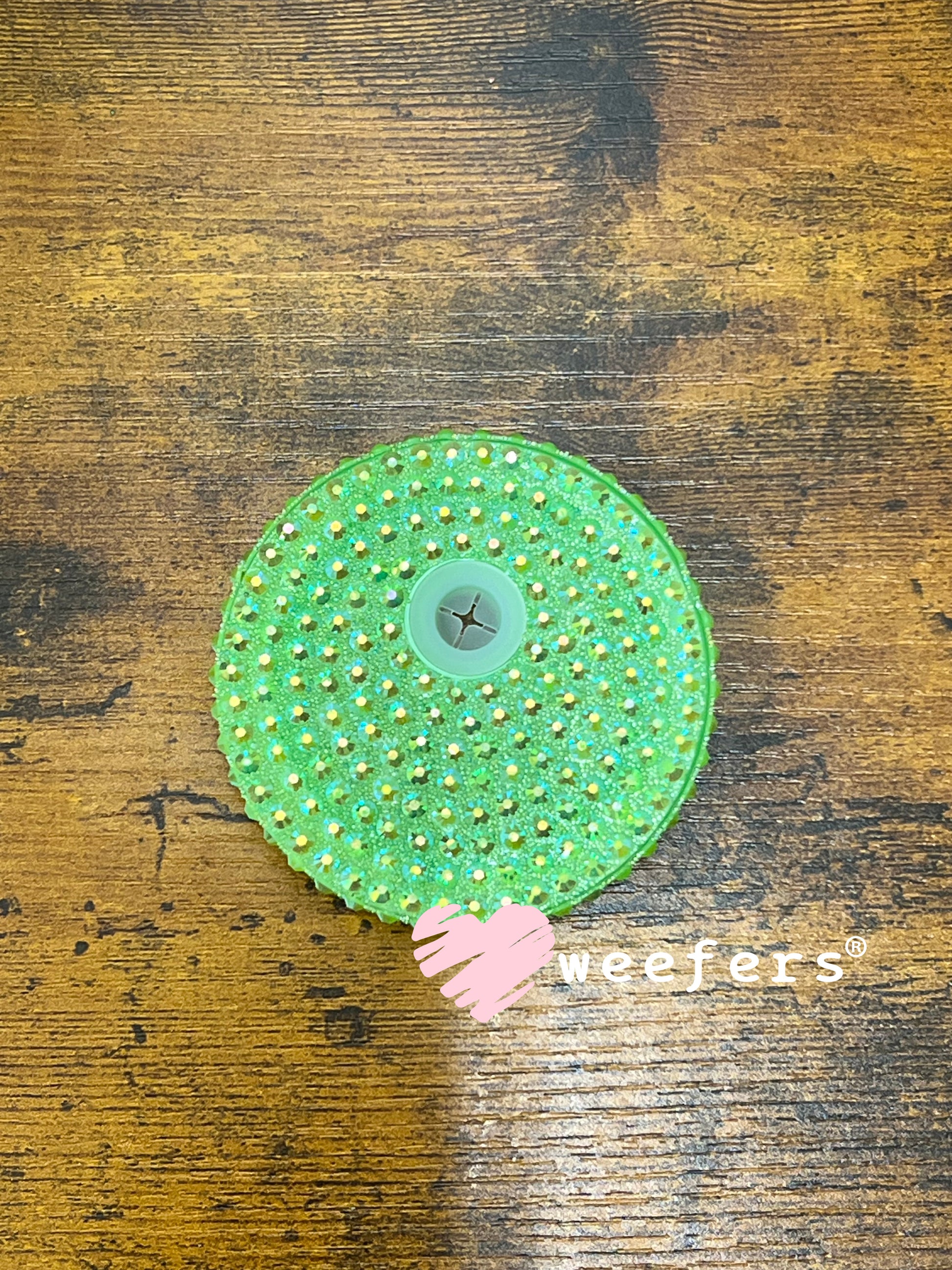 Replacement 16oz Blinged Colored Lids (Fits 16oz Can Shaped Cups) 26 - Lime Green Weefers