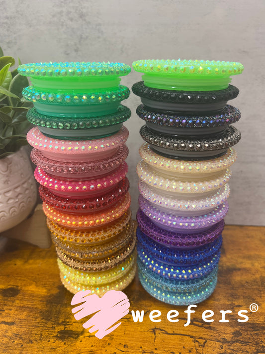 Replacement 16oz Blinged Colored Lids (Fits 16oz Can Shaped Cups) Weefers