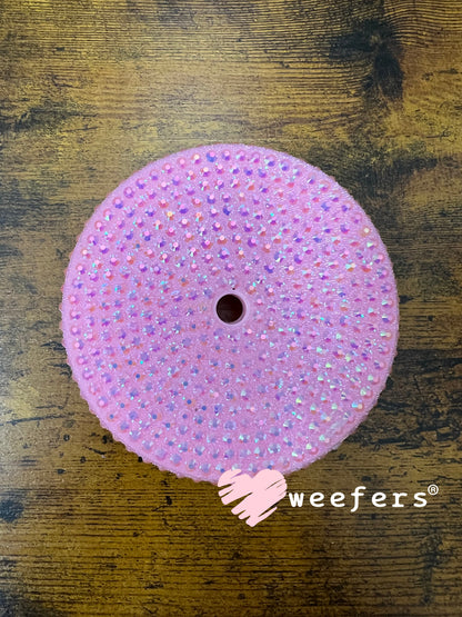 Replacement 24oz Blinged Colored Lids (Fits 24oz AGH Snow Globe Cups) Pink Weefers