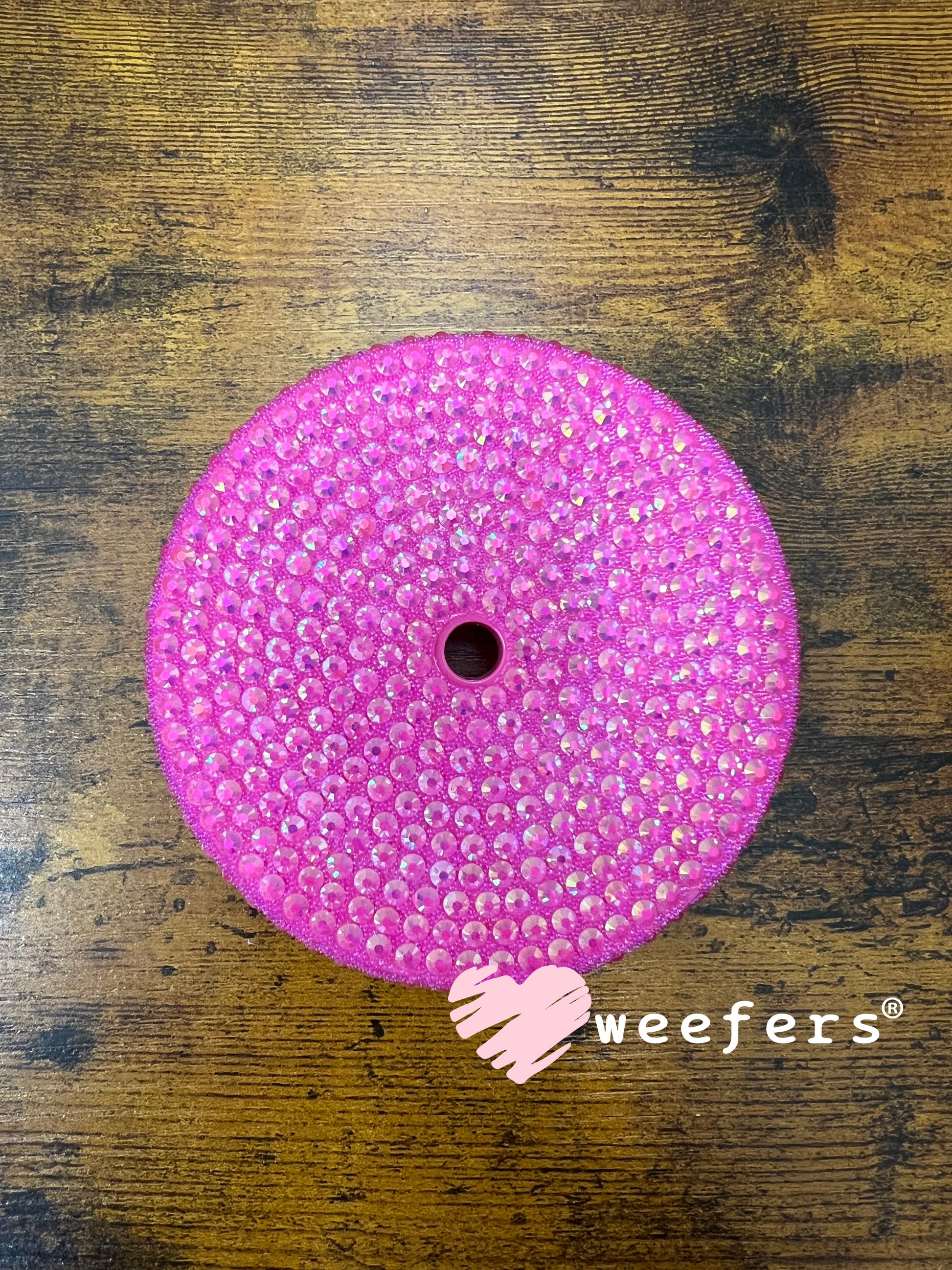 Replacement 24oz Blinged Colored Lids (Fits 24oz AGH Snow Globe Cups) Hot Pink Weefers