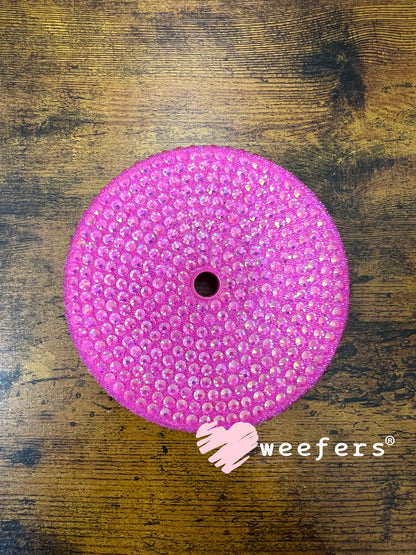 Replacement 24oz Blinged Colored Lids (Fits 24oz AGH Snow Globe Cups) Hot Pink Weefers