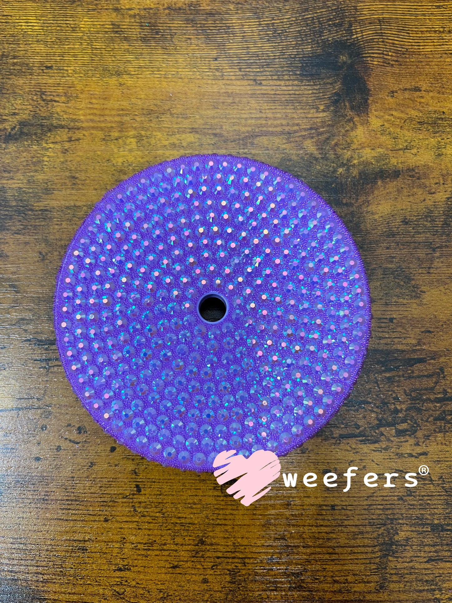 Replacement 24oz Blinged Colored Lids (Fits 24oz AGH Snow Globe Cups) Purple Weefers