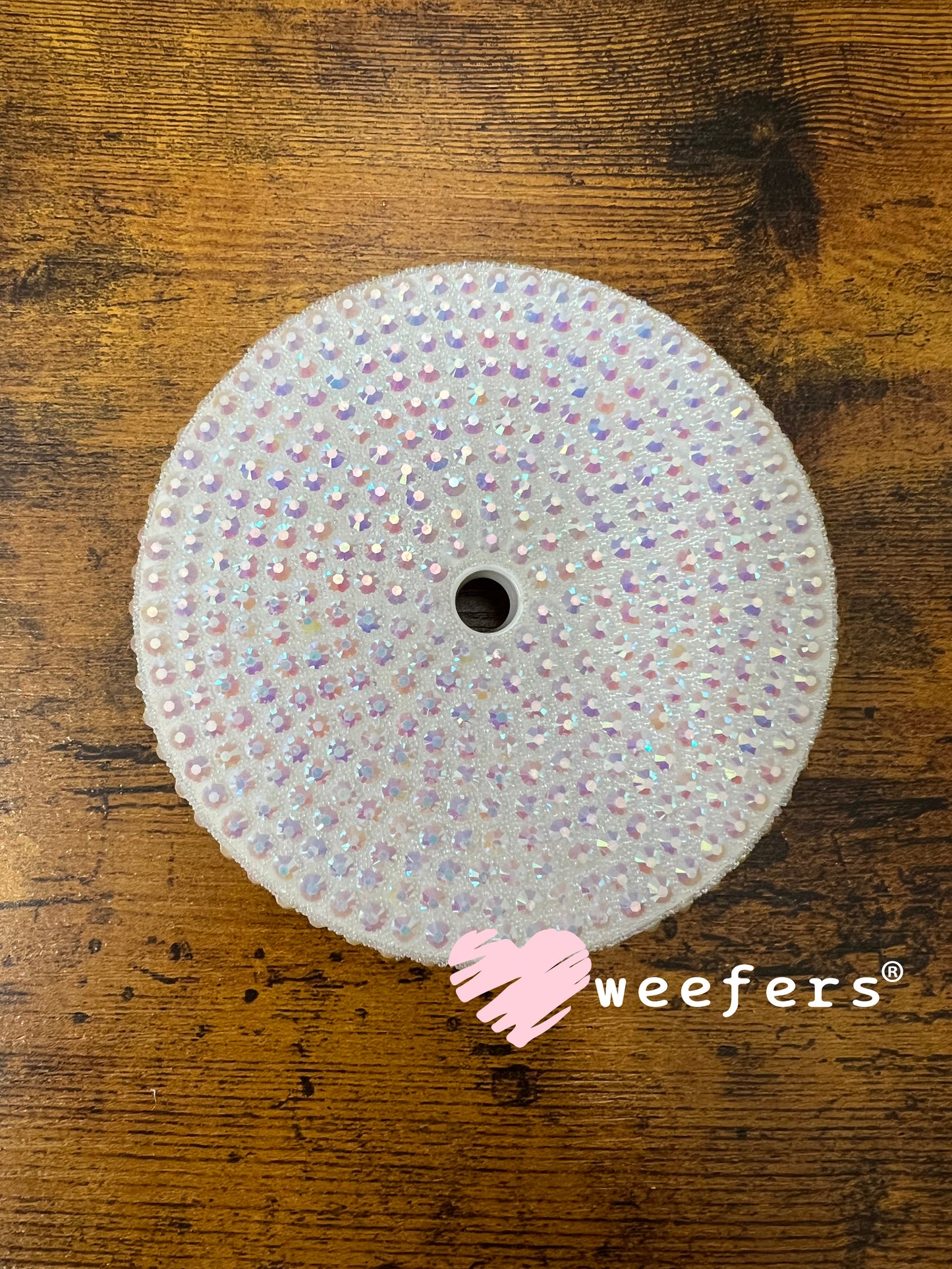 Replacement 24oz Blinged Colored Lids (Fits 24oz AGH Snow Globe Cups) White Weefers