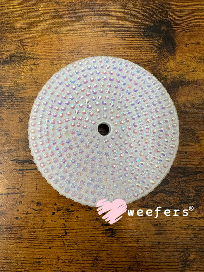 Replacement 24oz Blinged Colored Lids (Fits 24oz AGH Snow Globe Cups) White Weefers
