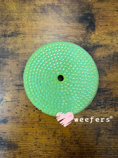 Replacement 24oz Blinged Colored Lids (Fits 24oz AGH Snow Globe Cups) Lime Green Weefers