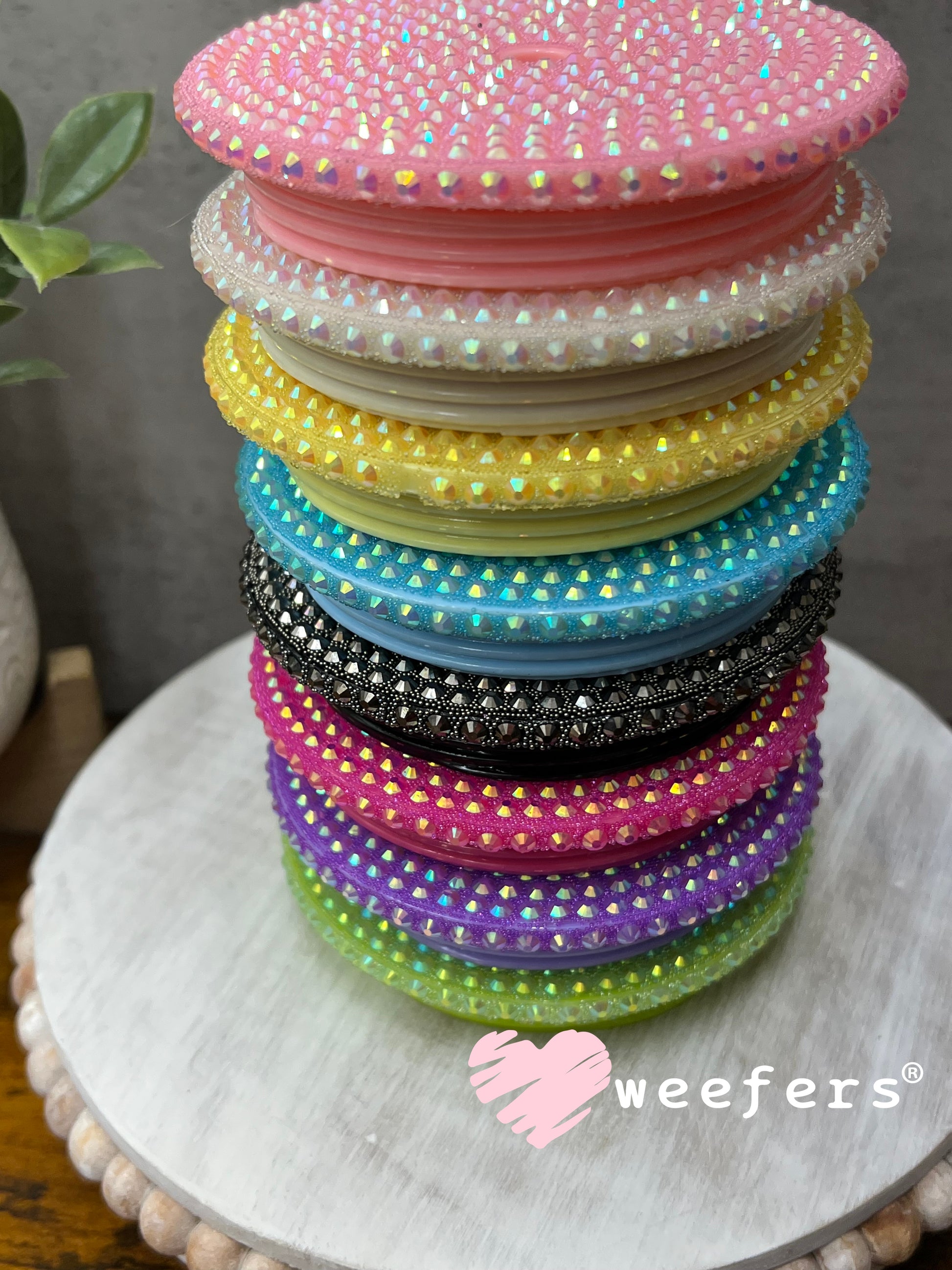 Replacement 24oz Blinged Colored Lids (Fits 24oz AGH Snow Globe Cups) Weefers