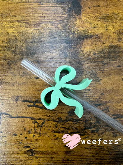 Dainty Bow Large Straw Toppers - fits 10mm Mint Bow - Large Weefers
